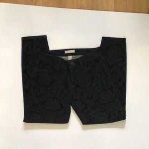 💥💥 BANANA REPUBLIC 💥💥.      NAVY VELOUR BURNOUT FIVE POCKET JEANS